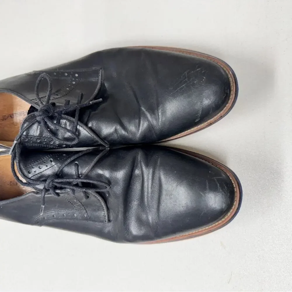 Johnston & Murphy Black Leather Oxford Lace Up Dress Shoes Mens 13 Classic